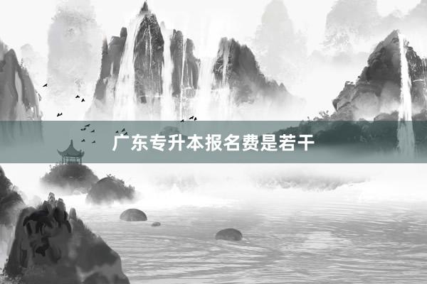 广东专升本报名费是若干