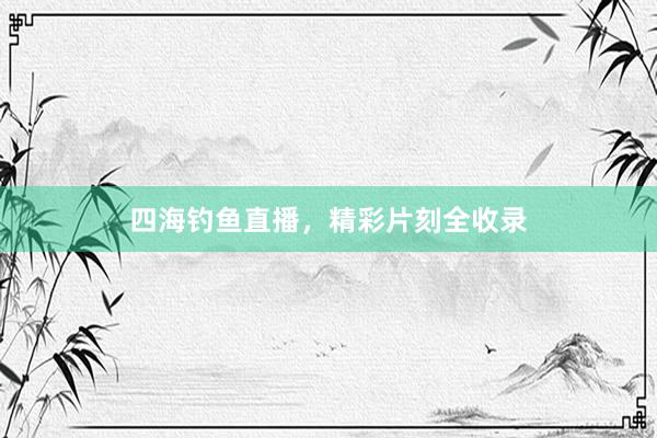 四海钓鱼直播，精彩片刻全收录